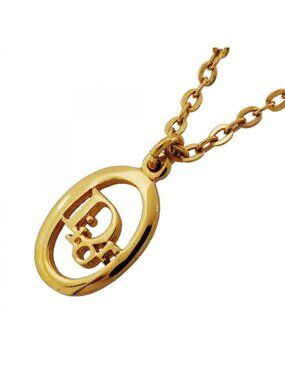 Dior Necklace Logo Oval Gold Plated
